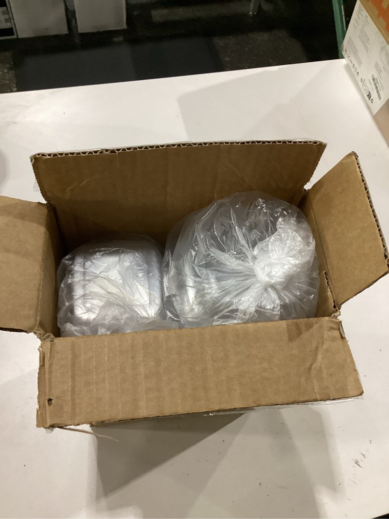 Condition photo showing New/Like New for 50 pack 12 oz plastic dessert cups with lids and spoons, banana pudding cups with lids mini dessert shooters for party individual yogurt parfait jello fruit trifle square dessert cup 12oz