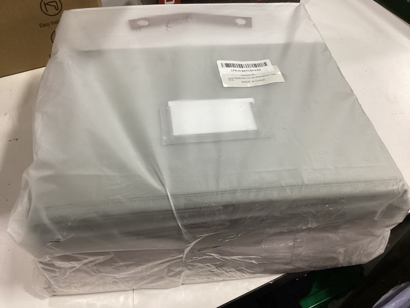 Condition photo showing New/Like New for 6-Pack Storage Cubes with Handles & Label Holders Basket, Closet Cube Home Organizer Bins(White/Dark Grey, 13 x 13 x 13 inch) White/Dark Grey 13 x 13 x 13 inch