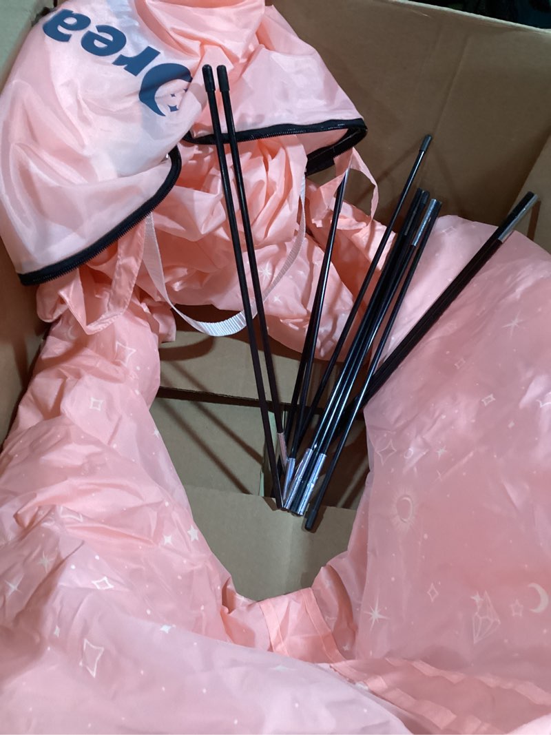 Condition photo showing Good Condition for AIR FORT Original DreamFort - Pop Up Portable Twin Bed Canopy - Glow in The Dark Stars (Pretty in Pink)