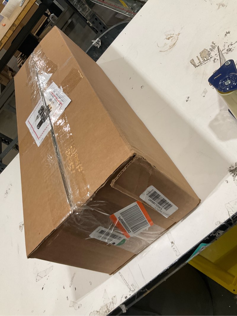 Condition photo showing As Is for vornado transom window fan with 4 speeds, remote control, reversible exhaust mode, weather resistant case, whole room, ice white white remote control fan