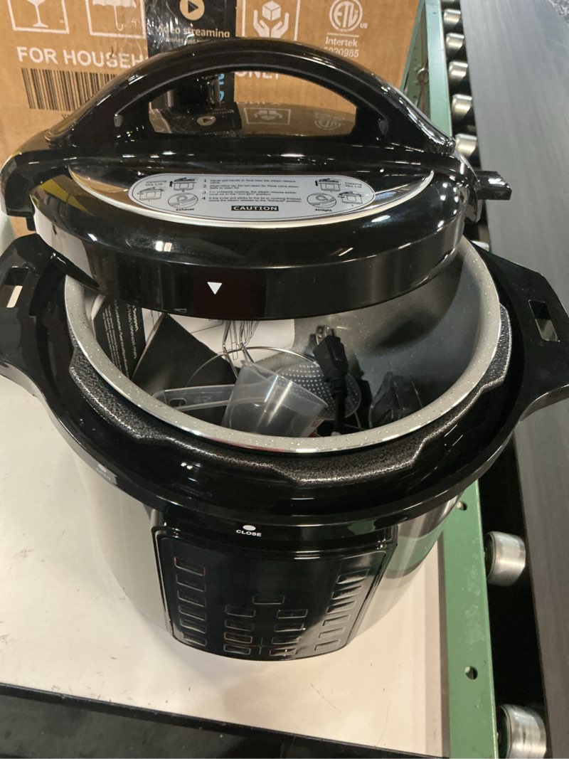 Condition photo showing Good Condition for newbulig 8 quart electric pressure cooker, stainless steel multi cooker pressure, 12-in-1 slow cooker for rice, meat stew, porridge, multigrain, steam, yogurt maker sliver 8 quarts