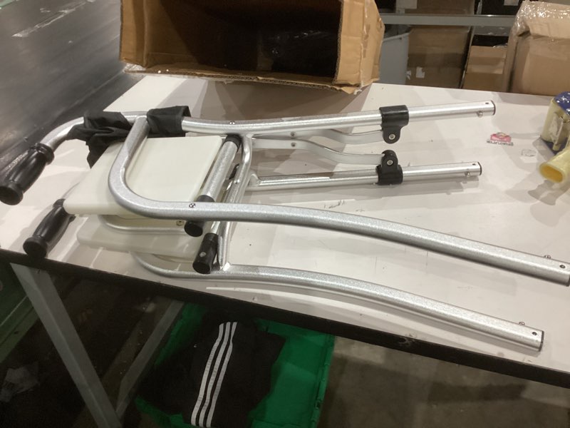 Condition photo showing Good Condition for narrow walkers for seniors, folding standard walker with seat, lightweight aluminum mobility rolling walker for seniors and adults, compact travel walker height adjustable, supports 350 lbs?only 8lbs silver