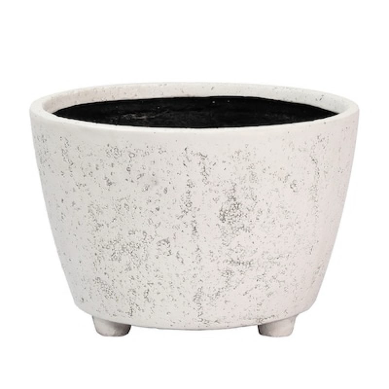 origin 21 round 11.63-in w x 11.63-in l x 8.5-in h ndt white mixed/composite indoor planter