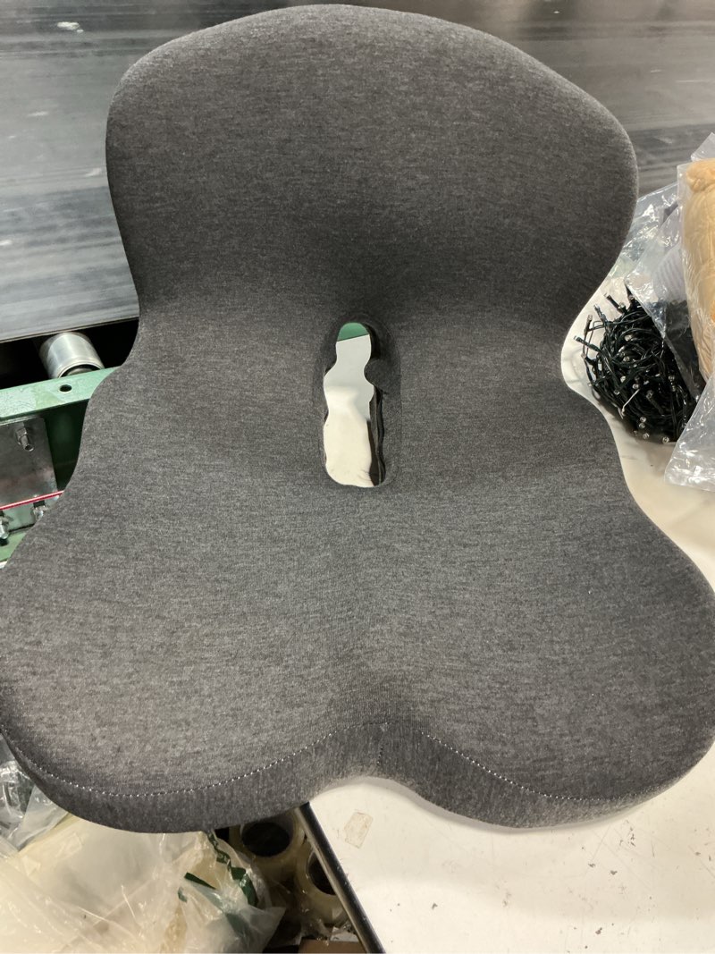 Condition photo showing As Is for breathable hip and waist protection integrated sacral pillow,with memory foam inner core,l-curve pressure relief tailbone pillow,is suitable for office chairs,wheelchairs,and car seats(light gray)