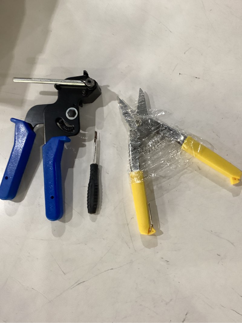 Condition photo showing As Is for heavy steel metal zip ties cutter,stainless steel cable tie gun cable tie wrap gun kit for fastening and cutting up zip ties tool with 100pcs self-locking metal steel wire ties