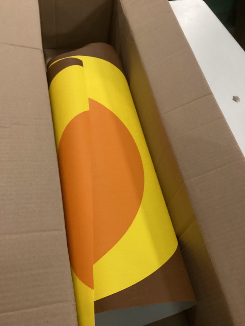 Condition photo showing As Is for A.S. Création Wallpaper Vintage Design - Yellow, Brown, Orange - Mural Wallpaper 395.99in x 20.87in Made in Germany - 701312 20.9" x 396"