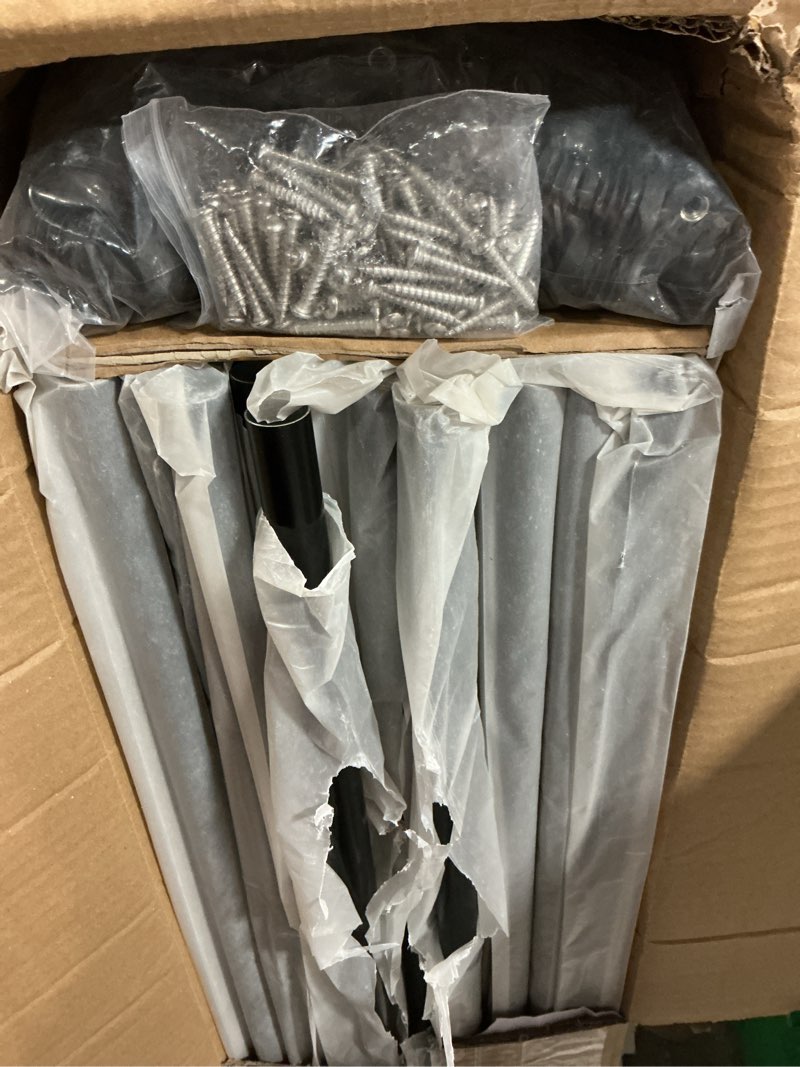 Condition photo showing Good Condition for black aluminum deck balusters 36in x 3/4in, 50 pack spindles with connectors & screws, powder-coated metal baluster replacement kit for deck railing, no-drill easy install 36 inch 50