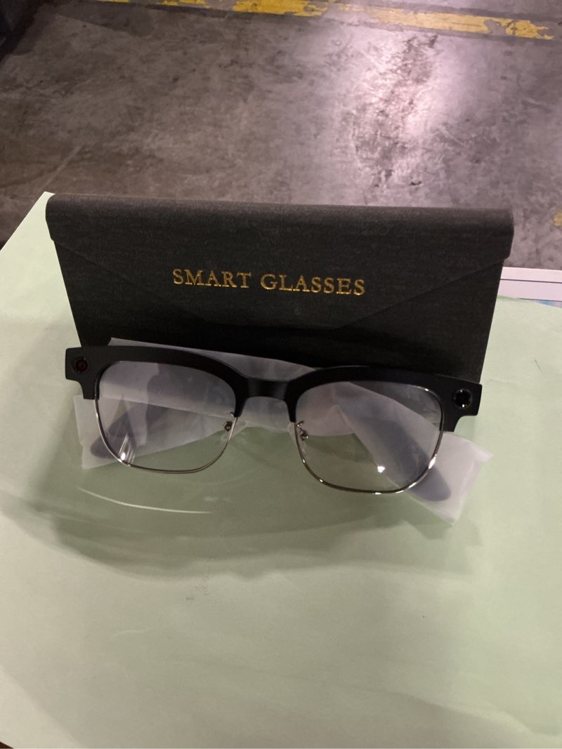 Condition photo showing New/Like New for ai smart glasses with camera and bluetooth,8mp 4k hd camera glasses,supports ai voice control/photo/video/audio recording,smart glasses with 133 translations,ip67 waterproof for business & outdoor photochromic lenses/metal black