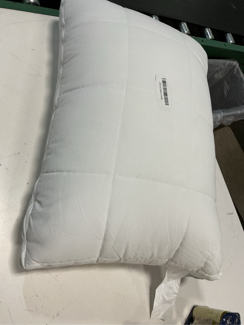 Condition photo showing As Is for nuzzle cooling adjustable pillow for side sleepers, luxury standard size bed pillow hotel collection - best adjust height soft firm pillow for back, stomach or side sleepers - home gifts