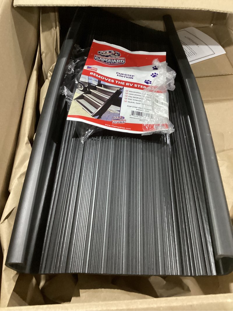 Condition photo showing Good Condition for gapguard pupstep edition | rv stair gap filler for morryde & lippert steps | 19.5” dog confidence barrier | sold individually, one required per gap | usa design