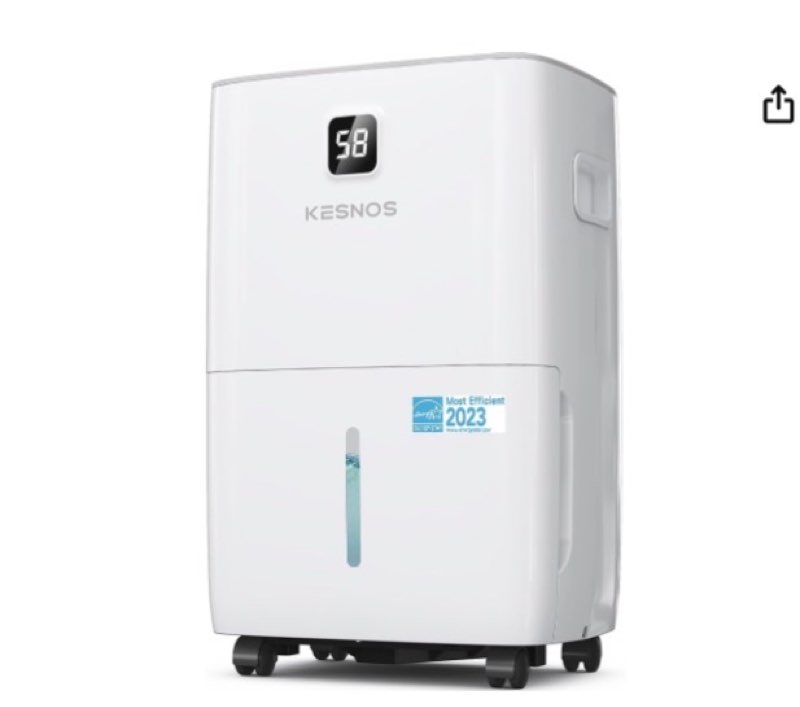 kesnos 120 pints energy star dehumidifier for home & basement with drain hose, front led display and