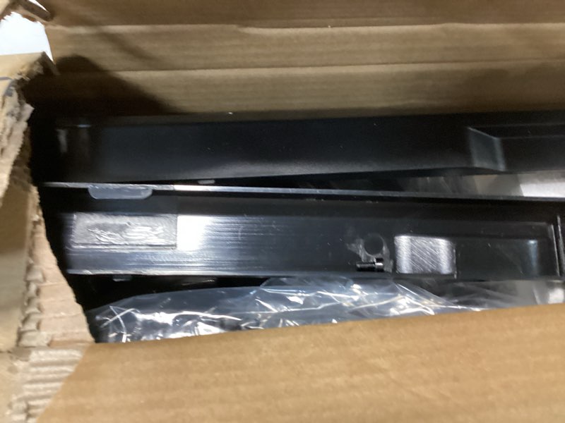 Condition photo showing As Is for wali motorized ceiling tv mount with remote, electric flip down tv bracket for 32 to 70 inch flat and curved screen up to 77 lbs, pitched roof, max mounting holes 600x400mm (fcm604), black 600x400mm 2 feet