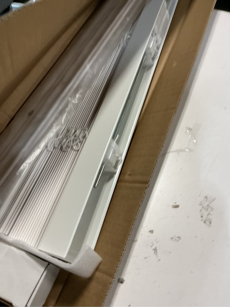 Condition photo showing Good Condition for lazblinds 2-inch cordless faux wood blinds with royal valance, room darkening horizontal window blinds, inside mount blinds for windows - fit for window 31" w x 36" h - white white 31"w x 36"h