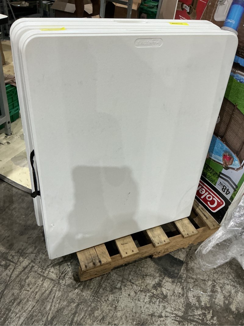 mainstays 4' adjustable height centerfold folding table, white
