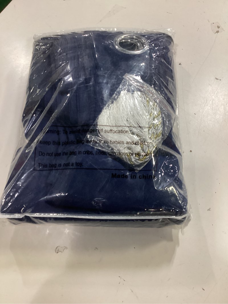 Condition photo showing Good Condition for yakamok 84 inch long light blocking navy blue blackout curtains, room darkening thermal insulated blackout drapes with grommet for bedroom (52x84inch, 2 panels) 52"w x 84"l (pack of 2) navy blue