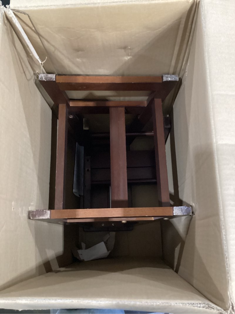 Condition photo showing New/Like New for Winsome Double Step Stool Antique Walnut : Hardwood, Foldable, 200lb Capacity, 21.5" High