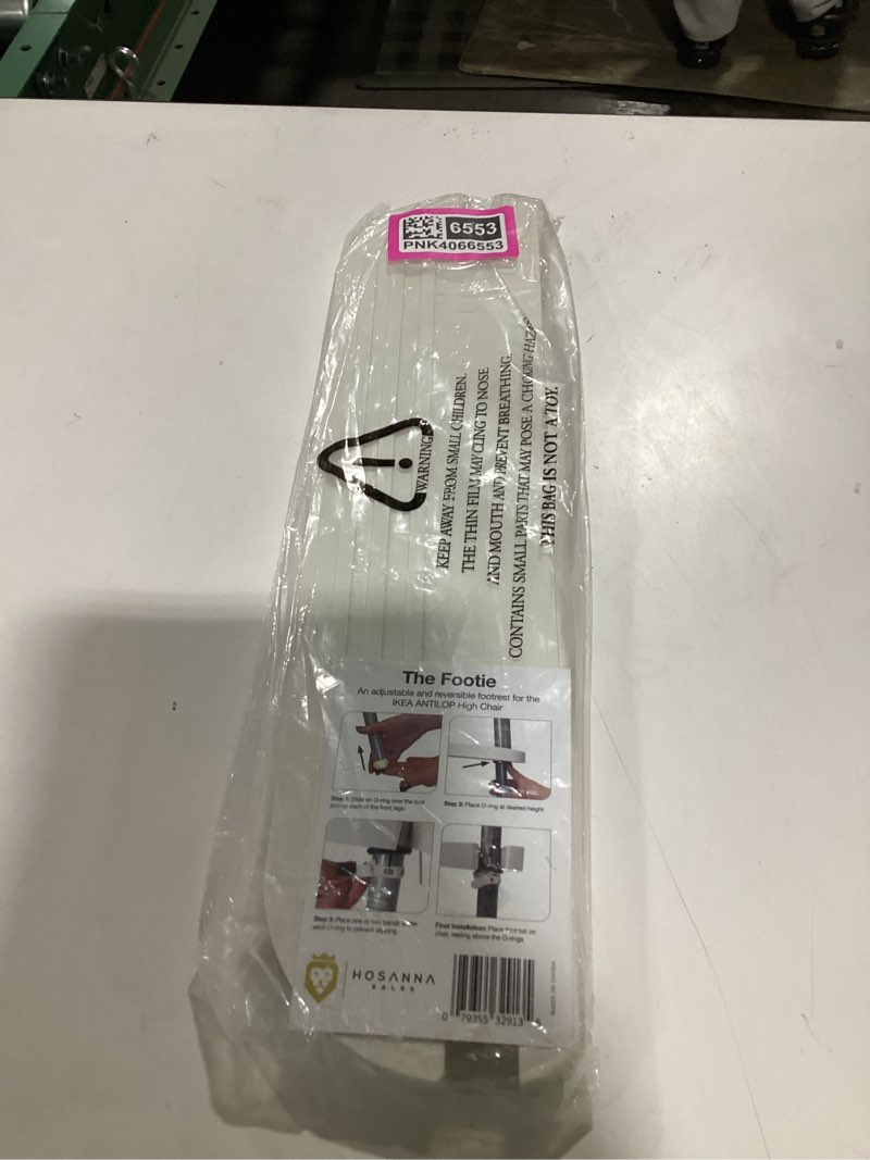 Condition photo showing As Is for White IKEA High Chair Foot Rest, Compatible with Antilop Chairs | Adjustable, Reversible & Non-Slip Footrest for IKEA Chair - Made with Durable Polypropylene - Antilop Accessories