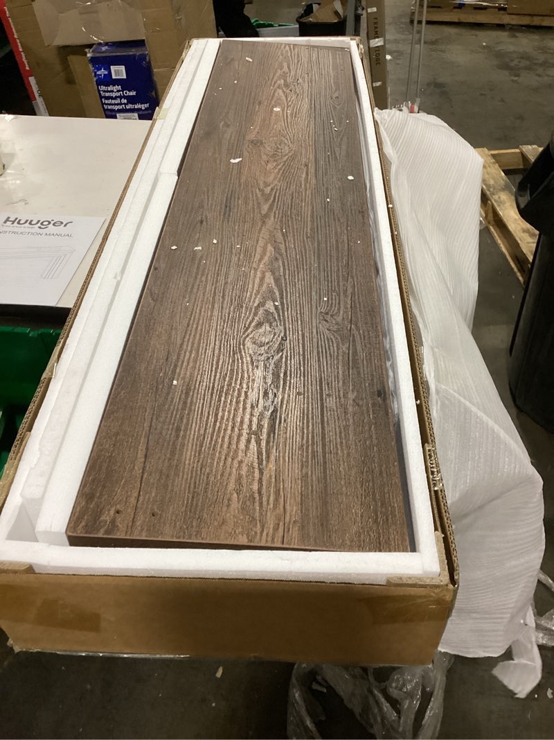 Condition photo showing Good Condition for Huuger 54 Inch Entryway Table, Retangular Console Table with Storage, Farmhouse Sofa Table Behind The Couch, Long for Entrance, Hallway, Foyer, Living Room, Rustic Brown Rustic Brown 11.8"D x 53.9"W x 33.5"H