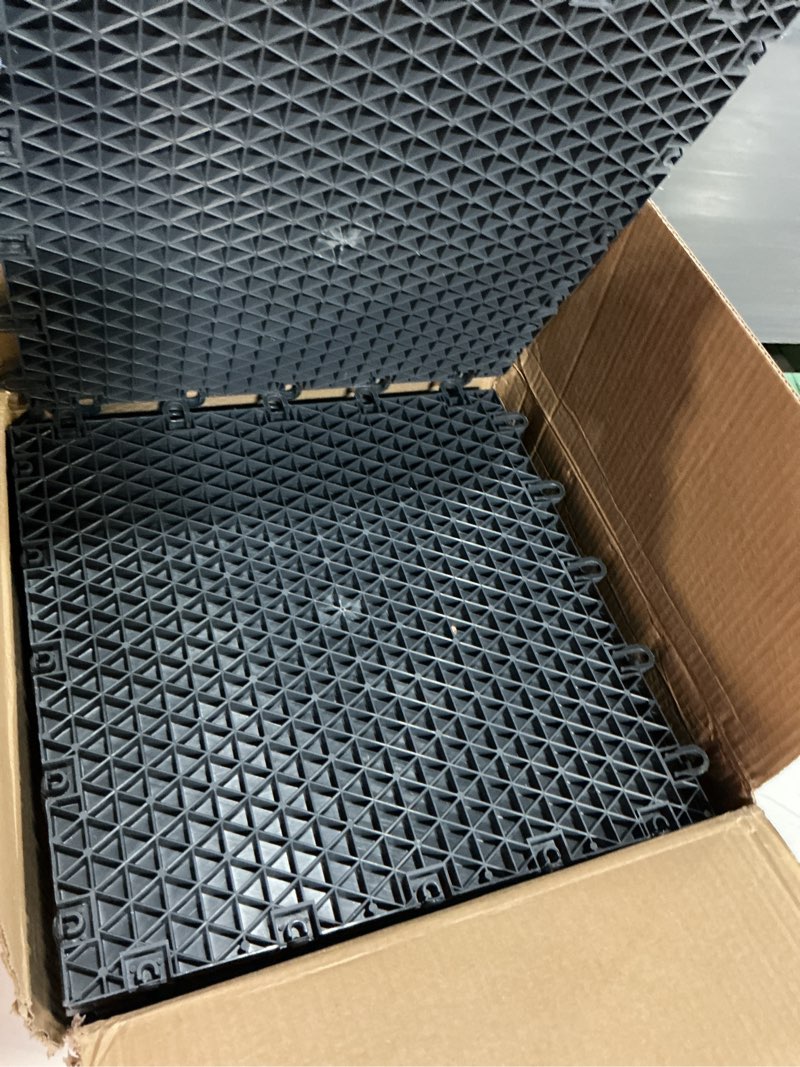 Condition photo showing New/Like New for 15 Green Tiles - High Durability Colored Flooring Tiles - Interlocking Versatile Training Surface - Roller Skate Derby Indoor&Outdoor, Dance Floor Tiles, Basketball Tiles, Sports Floor 17.6 Sq Ft (15 Tiles) Gray