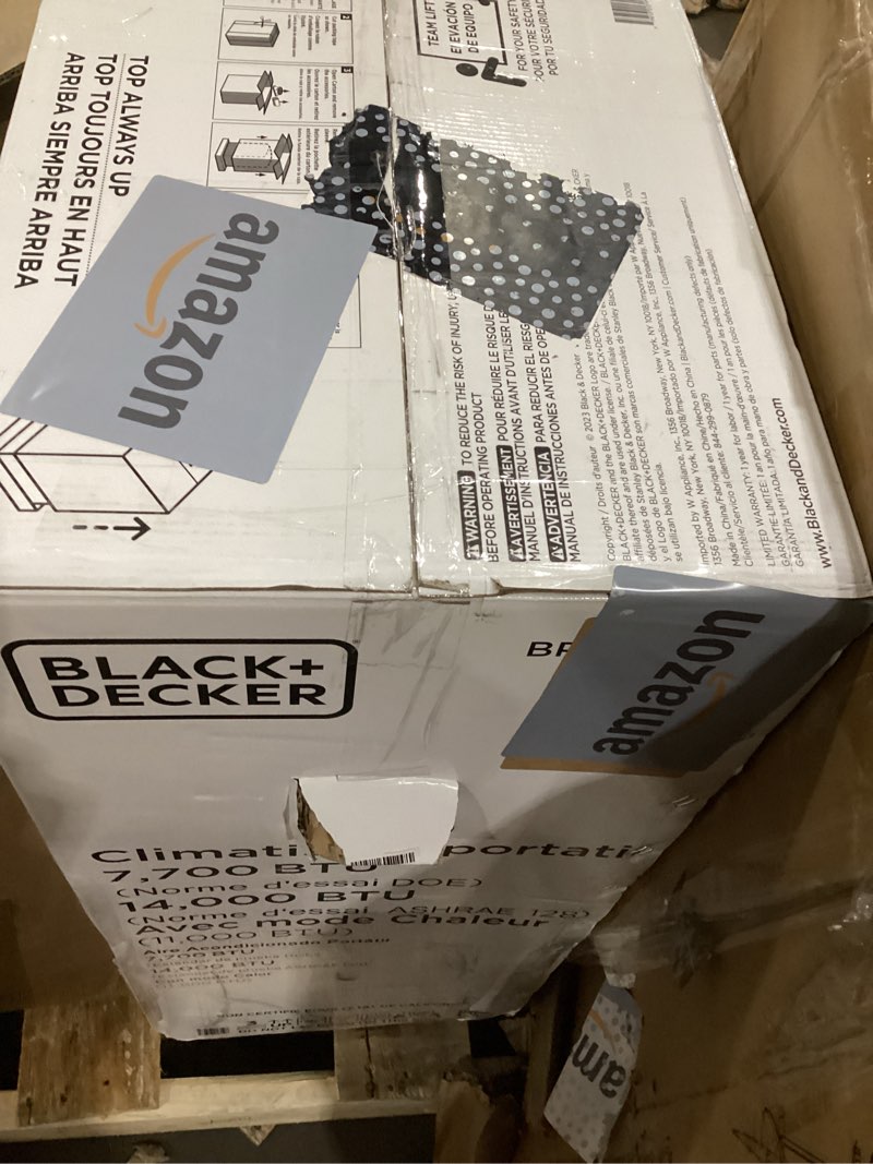 Condition photo showing As Is for BLACK+DECKER Smart Portable Air Conditioner with Heat, 14,000 BTU (10,200 BTU SACC) Cooling, 12,000 BTU Heating for Rooms up to 700 Sq. Ft., Follow Me Remote, BPACT14HWT, White