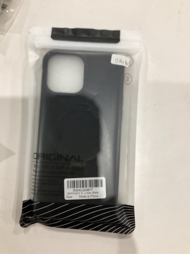 Condition photo showing New/Like New for Soft Liquid Silicone Case for iPhone 13 Pro Max with Magnetic Invisible Stand, Military Grade Shockproof Protection, Anti-Scratch Microfiber Lining Covers for iPhone 13 Pro Max, Black for iPhone 13 Pro Max Black