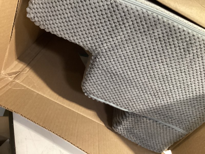 Condition photo showing Good Condition for hyleory dog stairs for bed 18''h, 4-step pet stairs for small dogs & cats, sturdy pet steps with non-slip bottom, functional portable dog ramp for couch/chair/sofa/car, with storage pocket, grey grey 4.0 4 steps(15x24x18 inch)