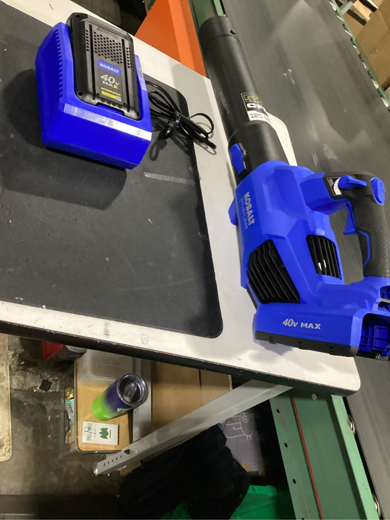 Condition photo showing Good Condition for kobalt 40-volt 120-mph brushless handheld cordless electric leaf blower with battery pack