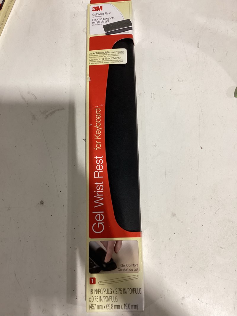 Condition photo showing Good Condition for 3m antimicrobial gel wrist rest, curved - black