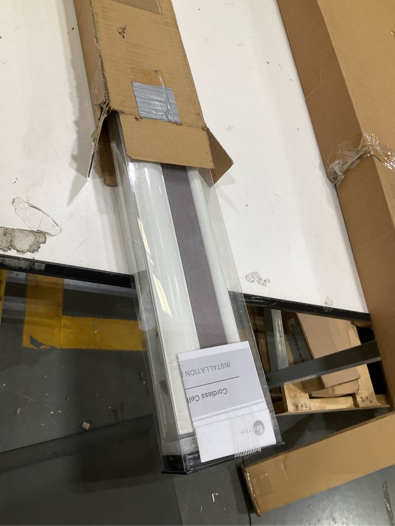 Condition photo showing Good Condition for sunfree cellular shades blackout blinds cordless honeycomb window shades for bedroom, blinds for window and door, home and office, grey, 29" w x 64" h grey(blackout) 29"w x 64"h