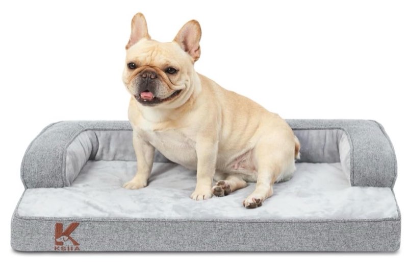 ksiia washable dog bed medium size dog u-shaped bolster pet couch with removable waterproof cover, n
