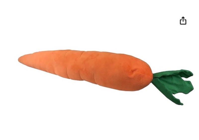 Pet Lou Durable Plush Multi-Squeaks and Crinkle Dog and Cat Toys, Vegetables and Rabbit Collection (L-Orange, 29-Inch Carrot)
