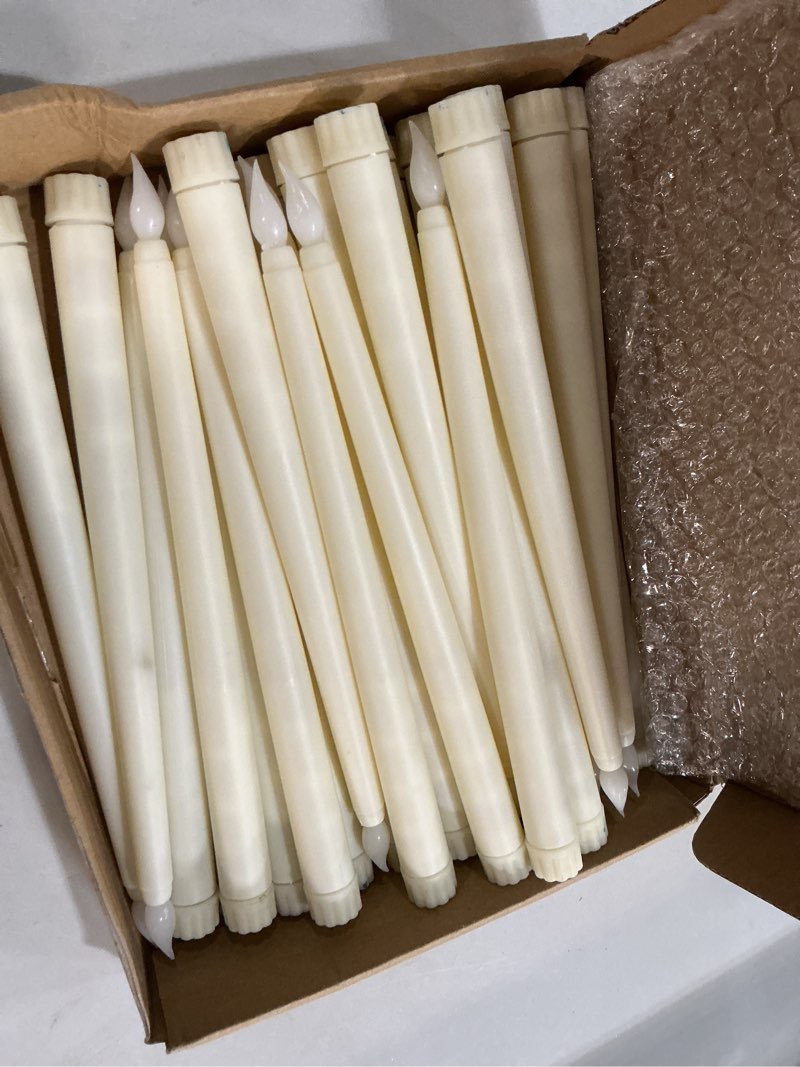 Condition photo showing Good Condition for retisee 80 pcs 11 inch flameless taper candles led candles bulk battery operated taper candle flickering led candlesticks for halloween christmas birthday wedding party decor (classic style,ivory) classic style ivory 80