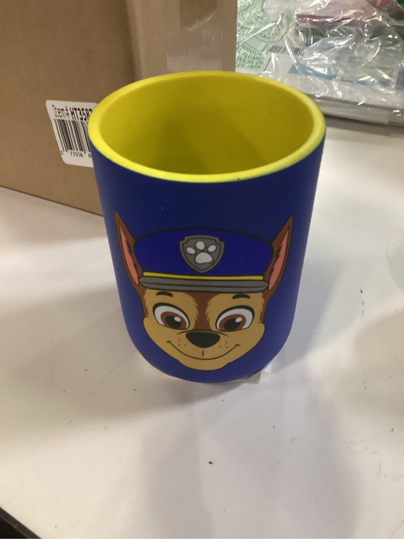 Condition photo showing Good Condition for Paw Patrol Chase Kids Toothbrush Holder - Makeup Brushes/Pens Tumbler, (Officially Licensed Product) by Franco Collectibles Blue - Paw Patrol Chase