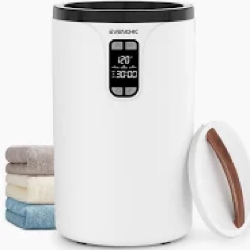 evenchic towel warmer, 20l hot warmers for bathroom with 24h 20l, white