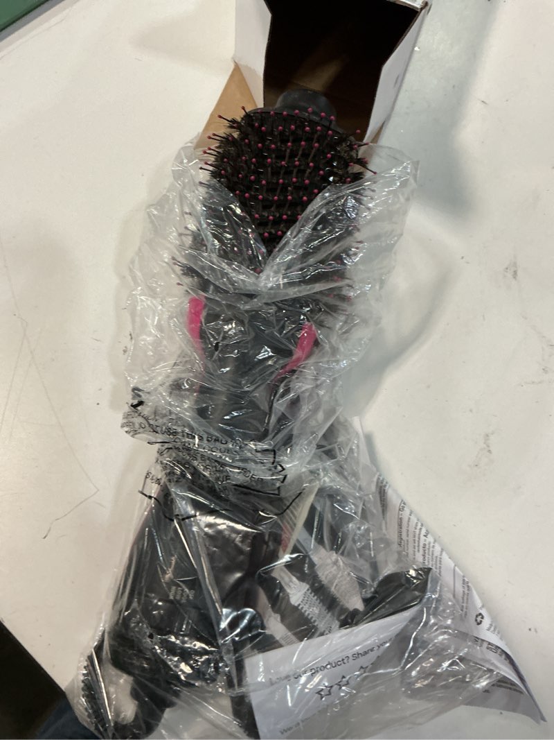 Condition photo showing As Is for revlon one-step volumizer, blow dryer brush with improved motor for easy salon-style blowouts, revlon blow dry brush is great for all hair types and lengths (black) black improved motor 1.0 volumizer