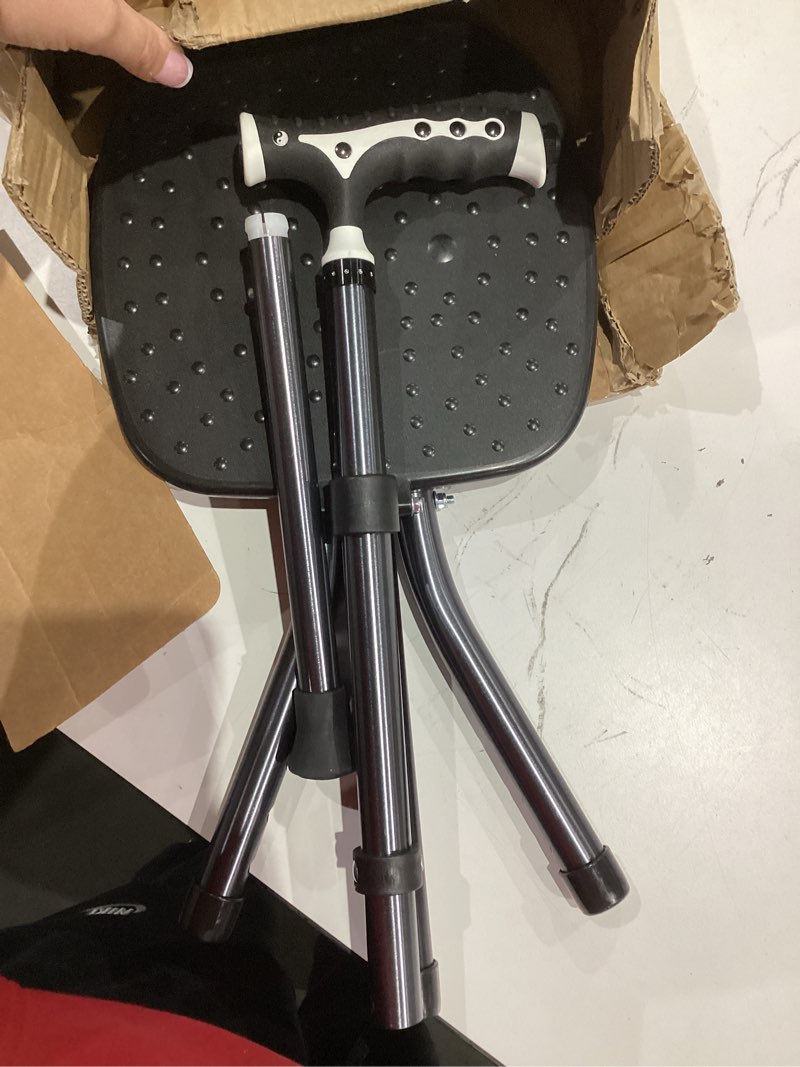 Condition photo showing Good Condition for Hold 440 lbs Folding Canes with Seat Walking Stick Height Adjustment Cane Seat Capacity Frosted Handle with Magnetic Therapy Stone Crutches Stool Square LED