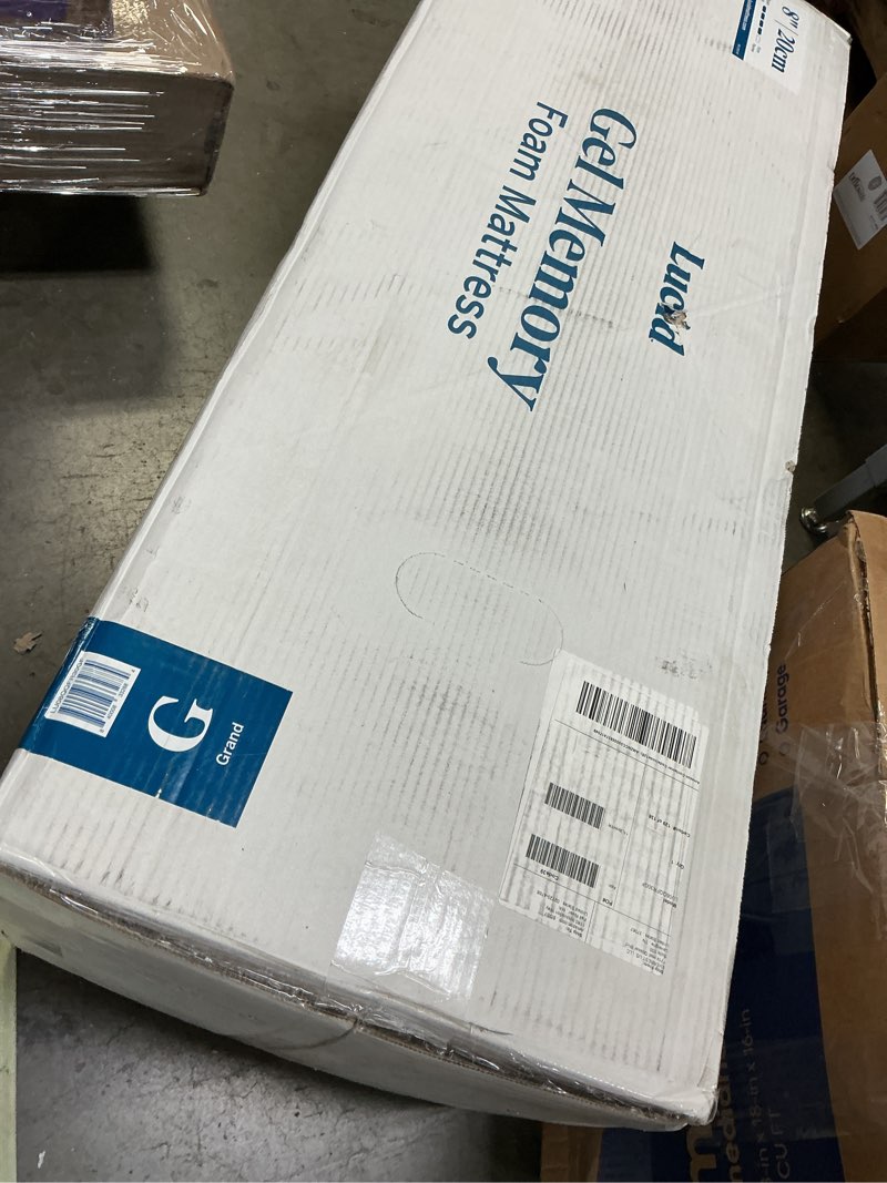 Condition photo showing New/Like New for Lucid 8 Inch Memory Foam Mattress - Medium Firm Feel - Infused with Refreshing Bamboo Charcoal and Cooling Gel - Bed in a Box - Temperature Regulating - Pressure Relief - Breathable - Queen Size Queen 8" Medium Firm