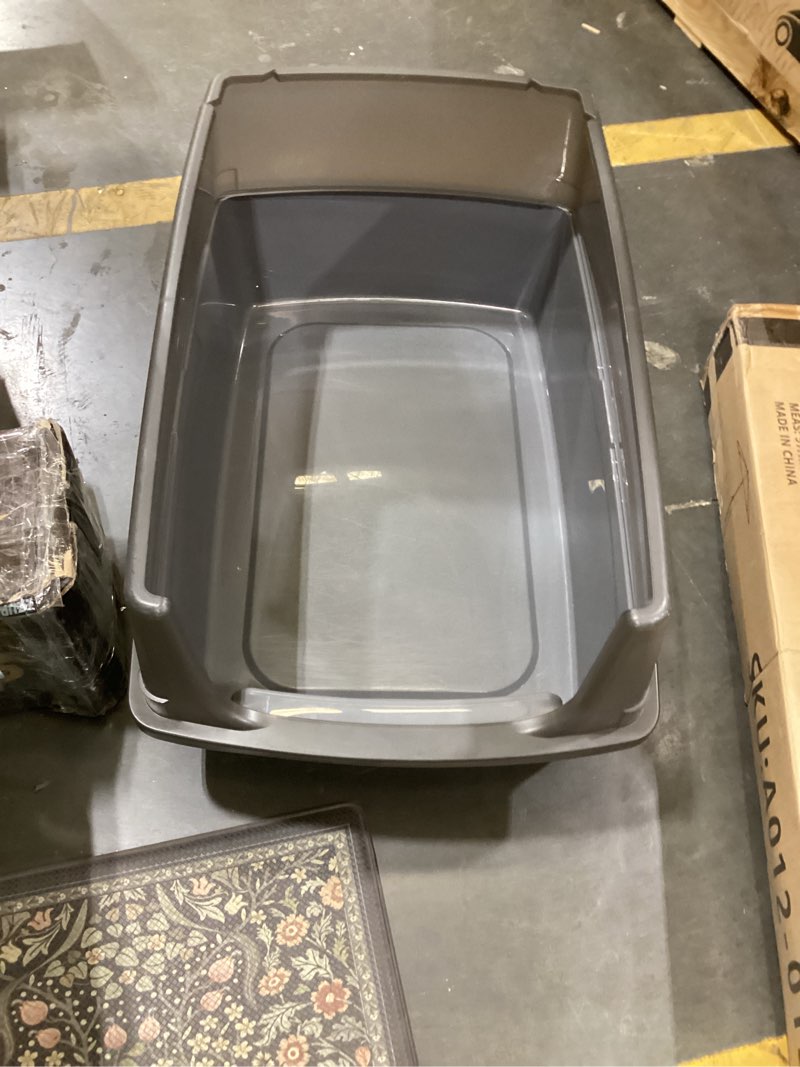 Condition photo showing Good Condition for iris usa xx-large open top cat litter box with high sided walls tall scatter shield scoop included easy clean plastic pan for big cats kittens multi-cat households gray