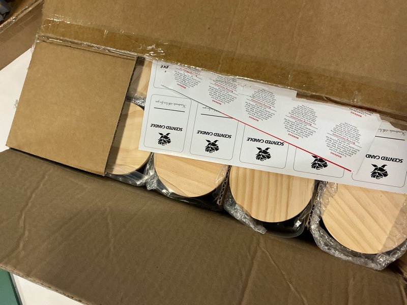 Condition photo showing New/Like New for 10 oz thick candle jars for making candles 15 pcs, empty jars with wood lids for candle making, sample container, clear clear 10oz