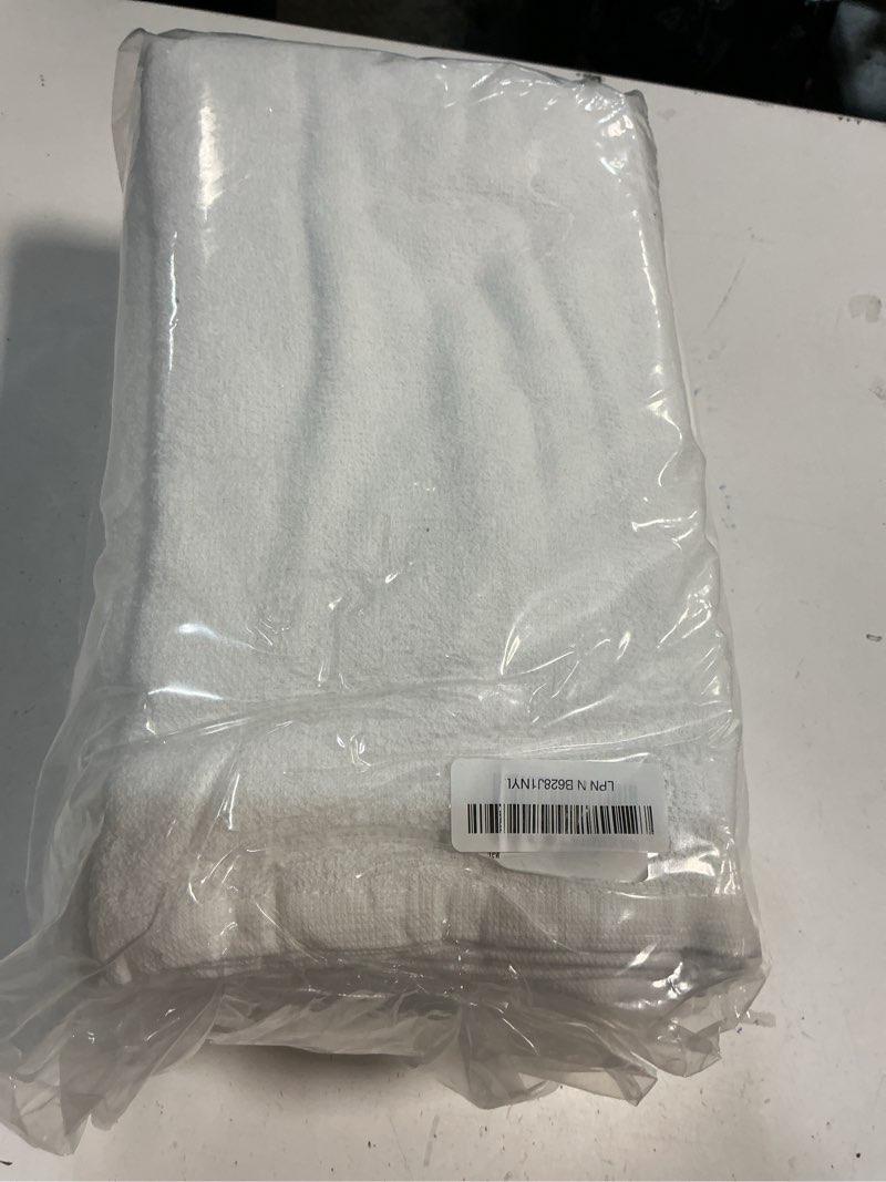 Condition photo showing New/Like New for home essentials salon towels (15 x 25 inches) 24 pack, white hand towels for bathroom, quick dry gym towels, spa face towel, absorbent cotton towels for barber, gym, bath, pedicure and home hair care 24 white