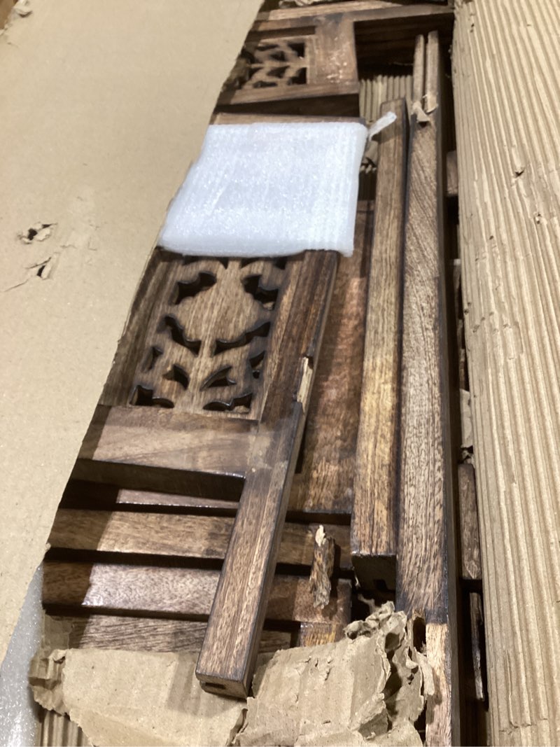 Condition photo showing New/Like New for Lightnpro Handmade Wooden Coffee Table - Pre-Assembled Rectangular Foldable Living Room Centre Table with Magazine & Paper Storage, Space-Saving Design - 36 Inch Burnt Antique Finish