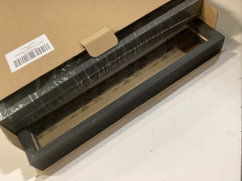 Condition photo showing As Is for Egofine 11x14 Floating Frames Set of 2, Double Plexiglass Picture Frame, Made of Solid Wood Display Any Size Photo up to 11x14, Wall Mount or Tabletop Standing, Faded Black Faded Black 11x14