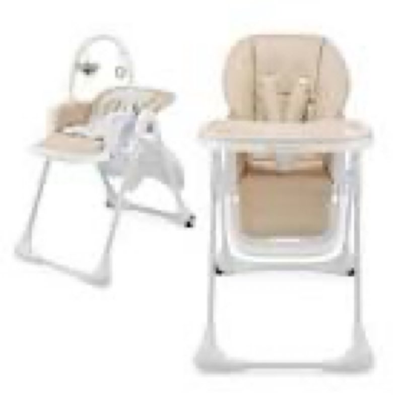 kinderkraft tummie, 2-in-1 high chair, baby chair, ergonomic, comfortable, reclining, foldable, with