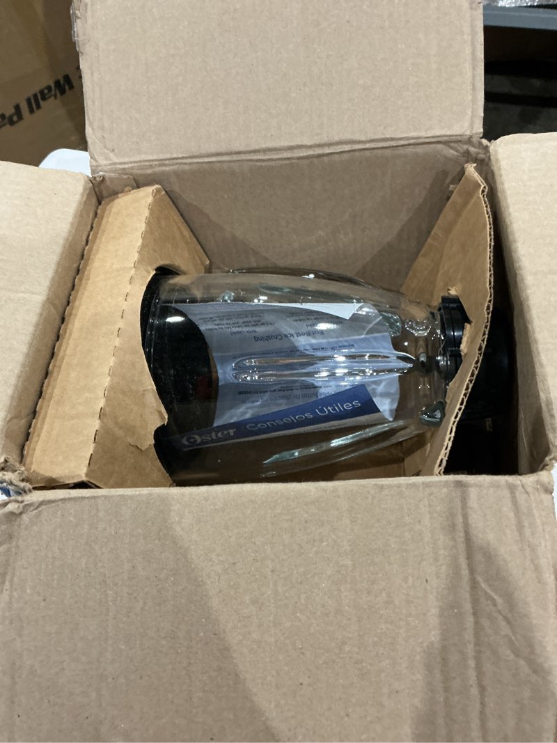 Condition photo showing As Is for oster® classic series 8-speed blender with 6-cup glass jar, gray