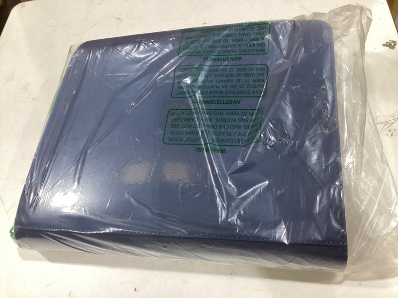 Condition photo showing New/Like New for 16 pocket toploader binder,holds 640 toploaders,top loader binder for 3" x 4"rigid cards,sleeves card collection binder,20 double sided pages,compatible with trading & sports holder (16dark blue)