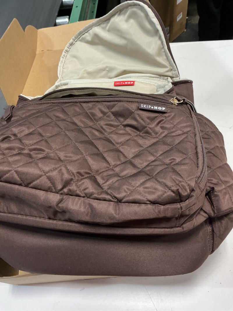 Condition photo showing Good Condition for Skip Hop Diaper Bag Backpack: Forma, Multi-Function Baby Travel Bag with Changing Pad & Stroller Attachment, Chocolate