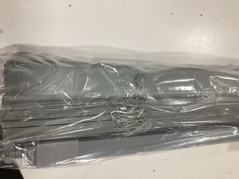 Condition photo showing Good Condition for 100% Privacy L-Shaped Blades Mini Blinds for Indoor Windows 1" Vinyl Cordless Window Blinds for Home, 47" W × 64" H - Grey Grey 47" W × 64" H