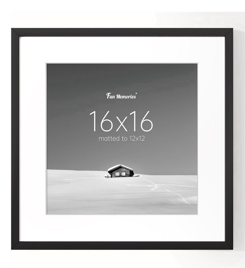 Fun Memories 16x16 Picture Frame, 12x12 with Mat or 16x16 Without Mat