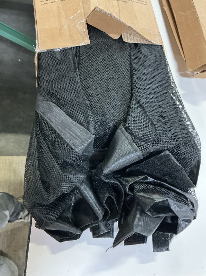 Condition photo showing Good Condition for mesh screen with magnetic closure-keeps bugs out let breeze in, heavy duty - pet and kid friendly, works with front, sliding doors (38 x 82 inch) fit door size 38 x 82 inch black