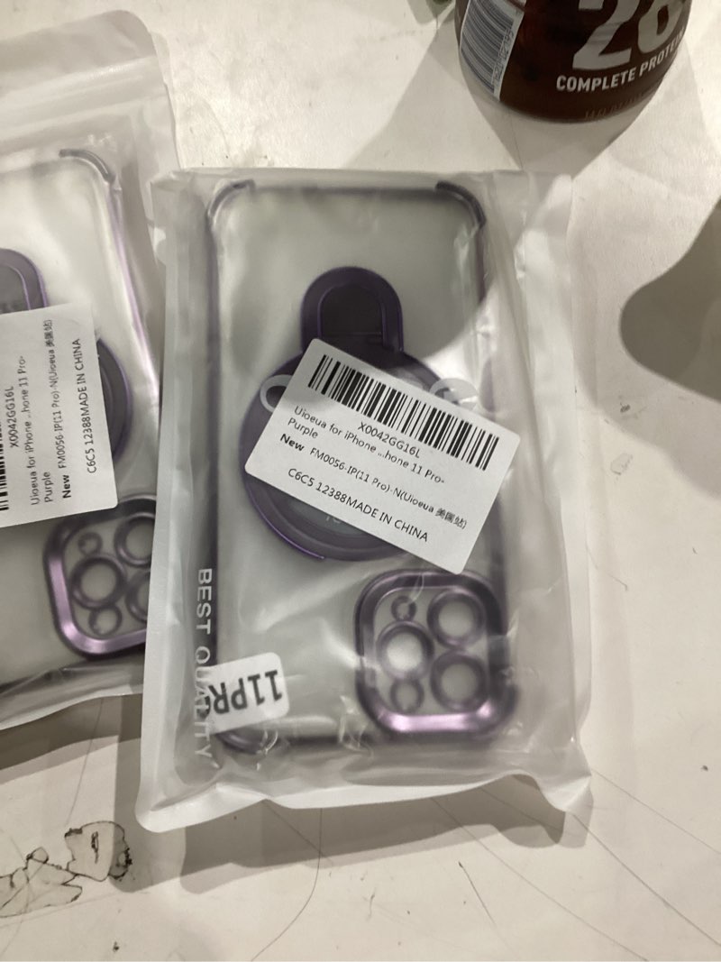 Condition photo showing New/Like New for for iPhone 11 Pro Case with Magnetic Ring Stand,[Compatible with MagSafe] Four Corners Shockproof [Military Grade Drop Protection] Luxury Slim Kickstand Case for iPhone 11 Pro-Purple iPhone 11 Pro 5.8" Purple